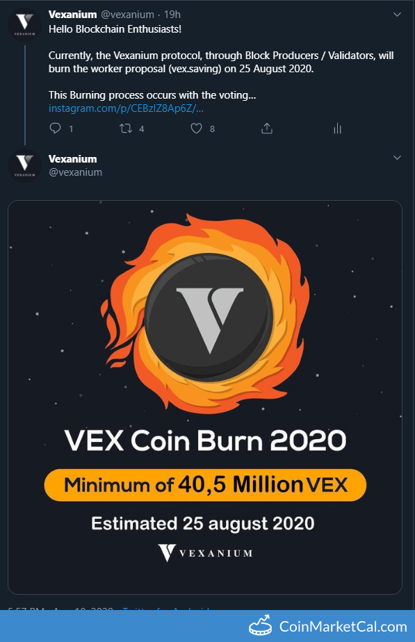 VEX Coin Burn image