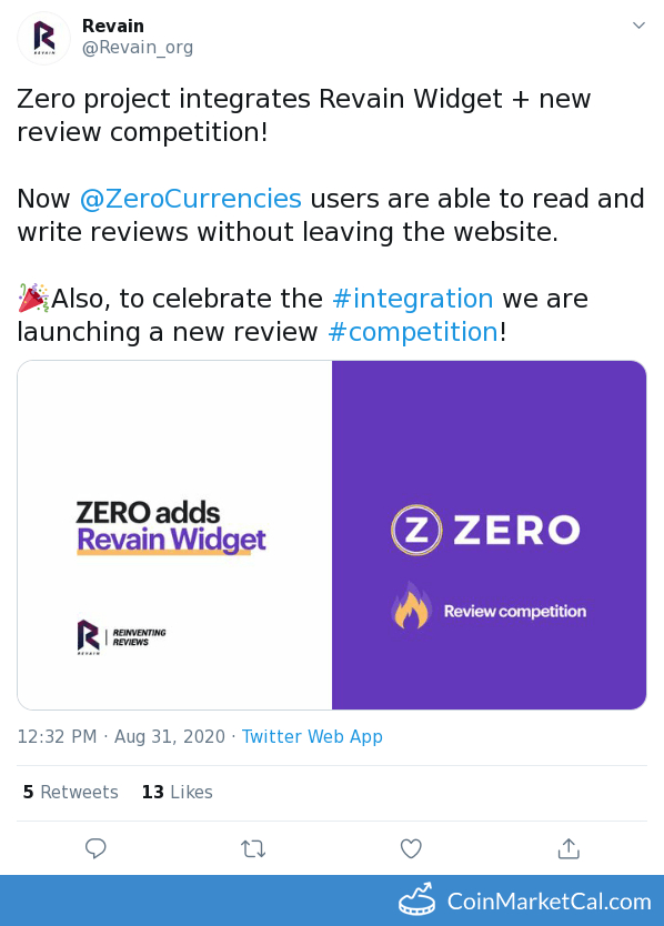 ZERO Adds Revain Widget image