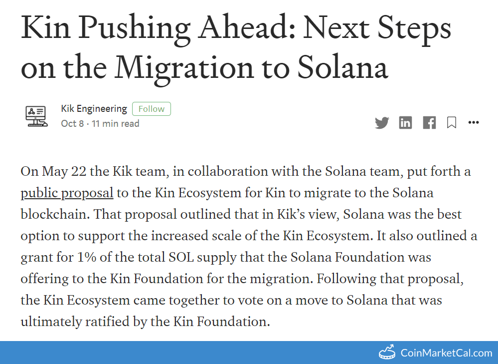 KIN/SOL Migration Update image