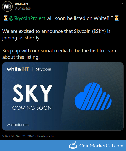 WhiteBIT listing $SKY image