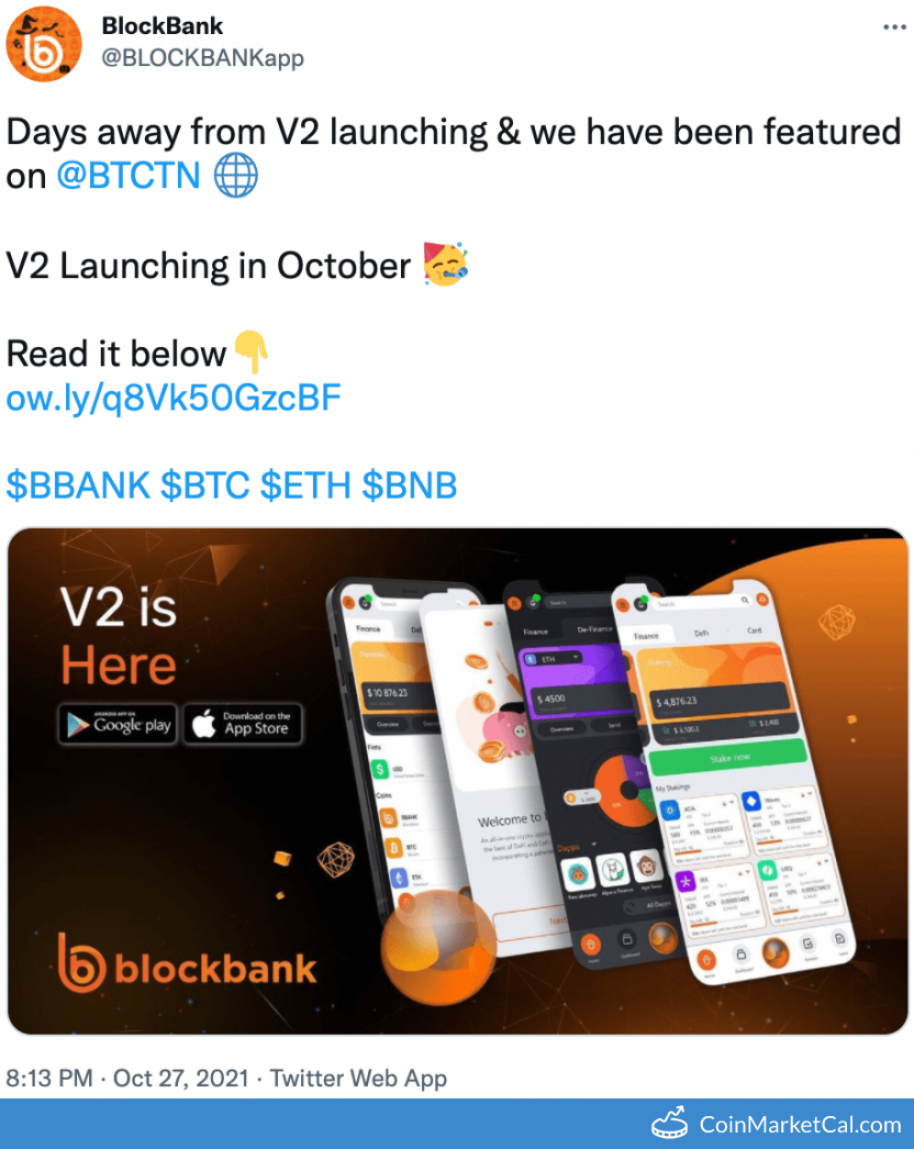 BlockBank App V2 Launch image