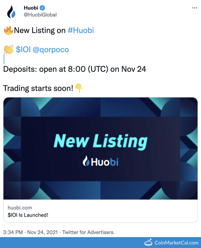 Huobi Global Listing image