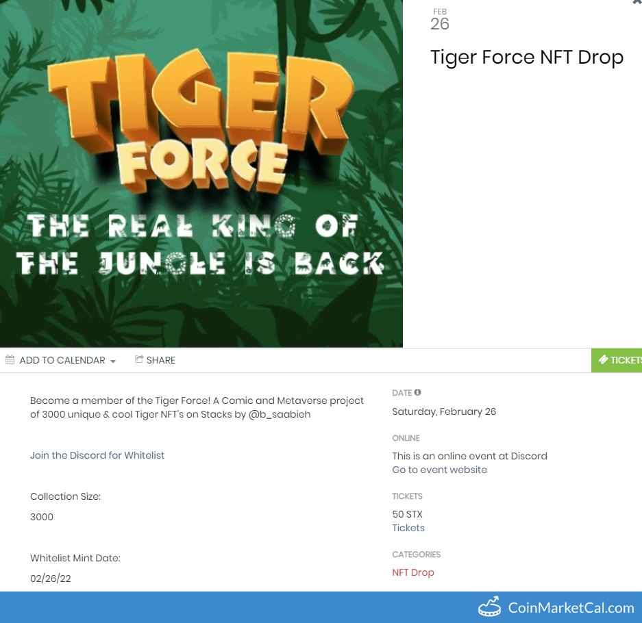 Tiger Force NFT Drop image