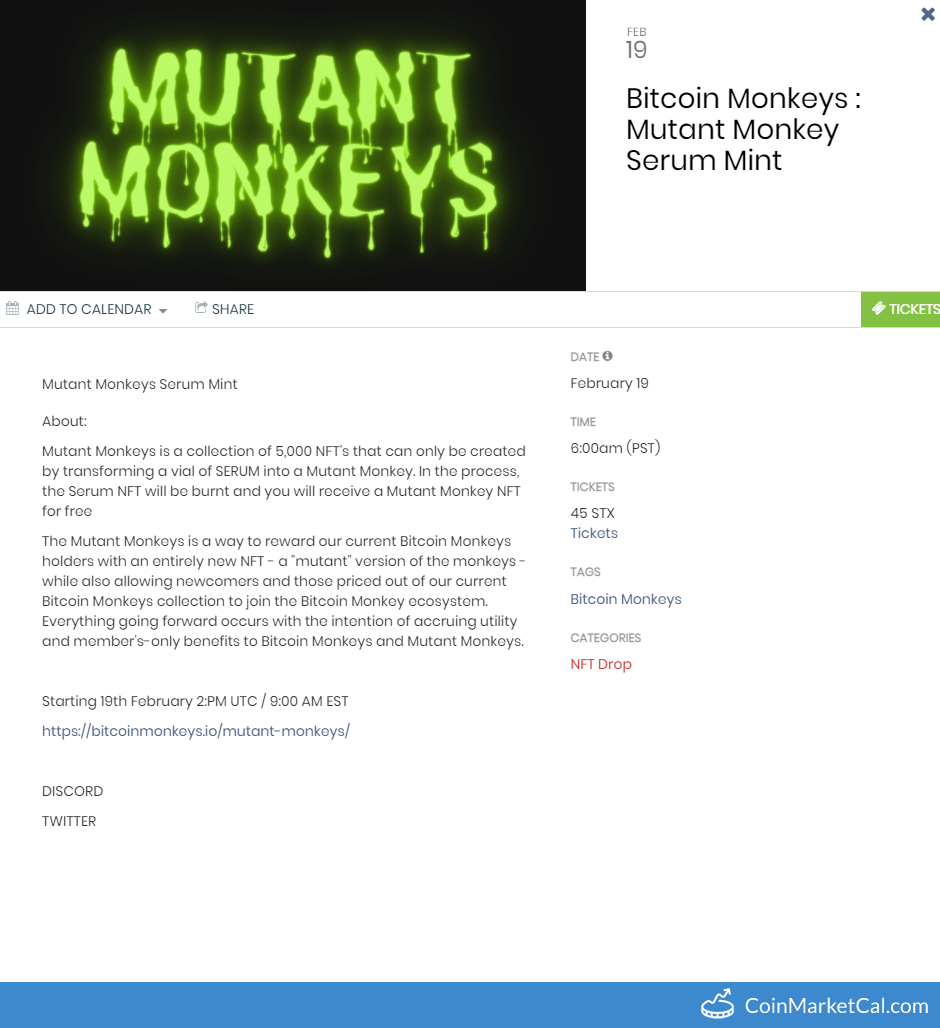 Mutant Monkey NFT Drop image