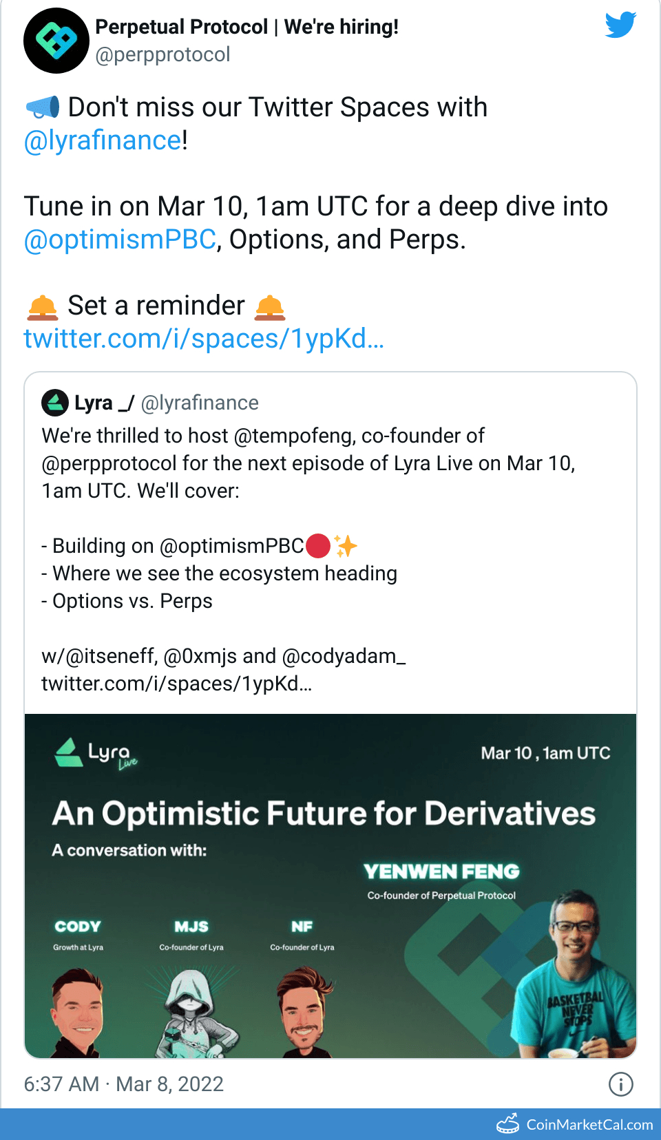 PERP & LYRA Twitter Space image