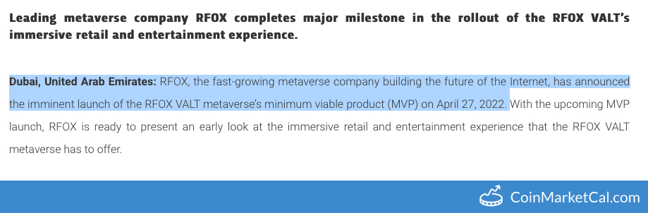 RFOX Metaverse MVP Launch image
