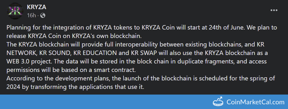 KRYZA Blockchain Launch image
