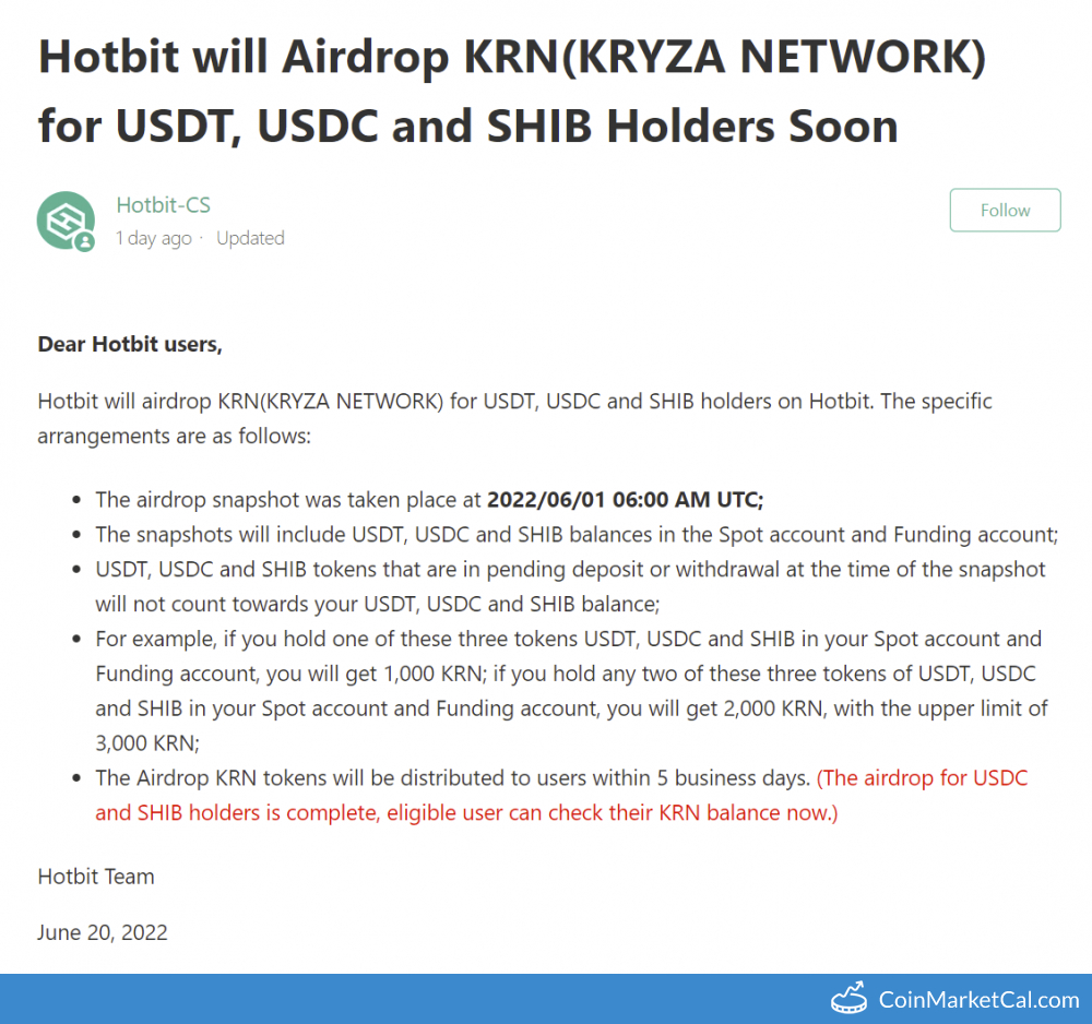 Airdrop on Hotbit image