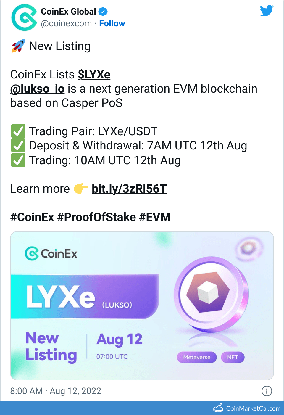 CoinEx Listing image