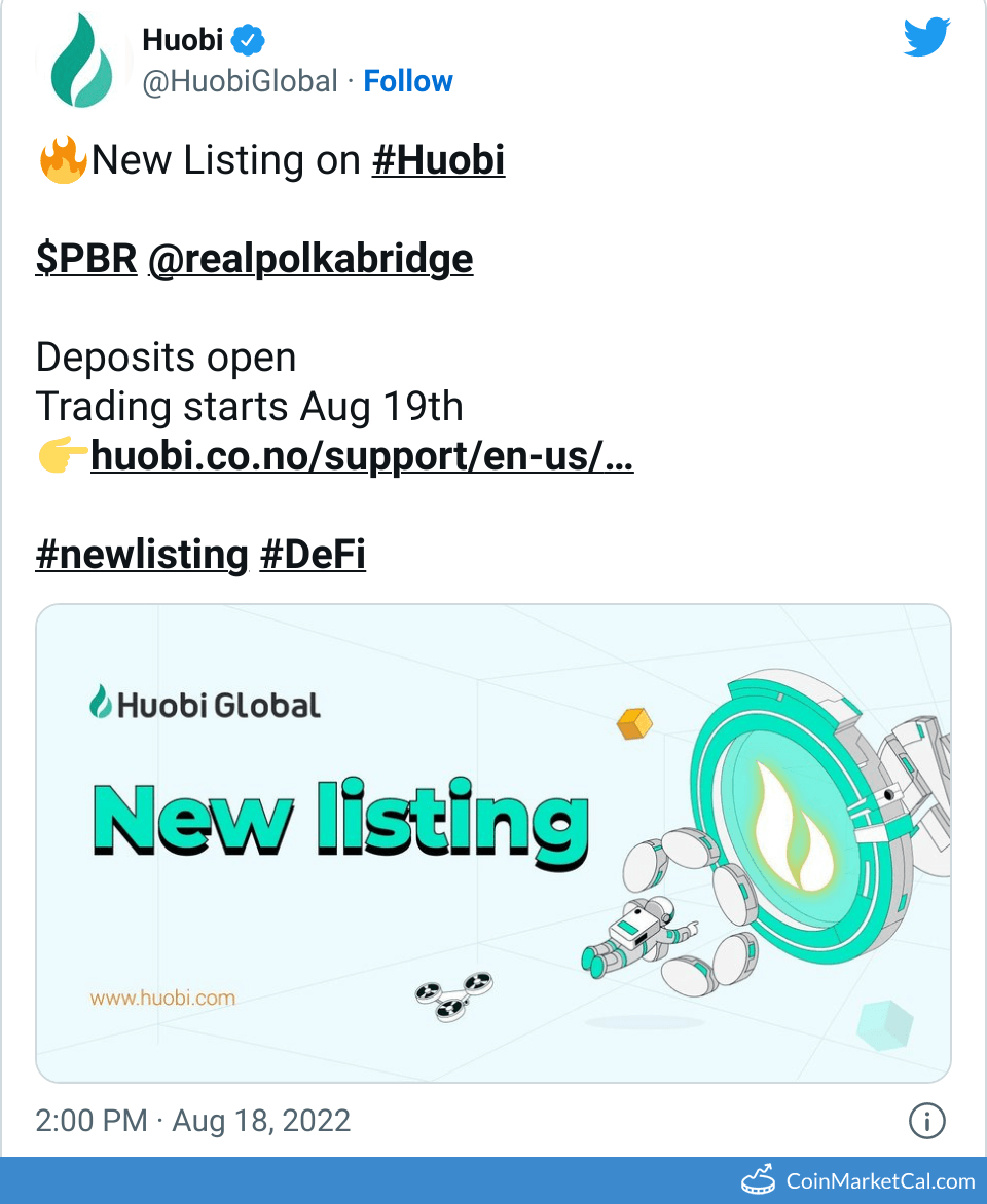 Huobi Global Listing image