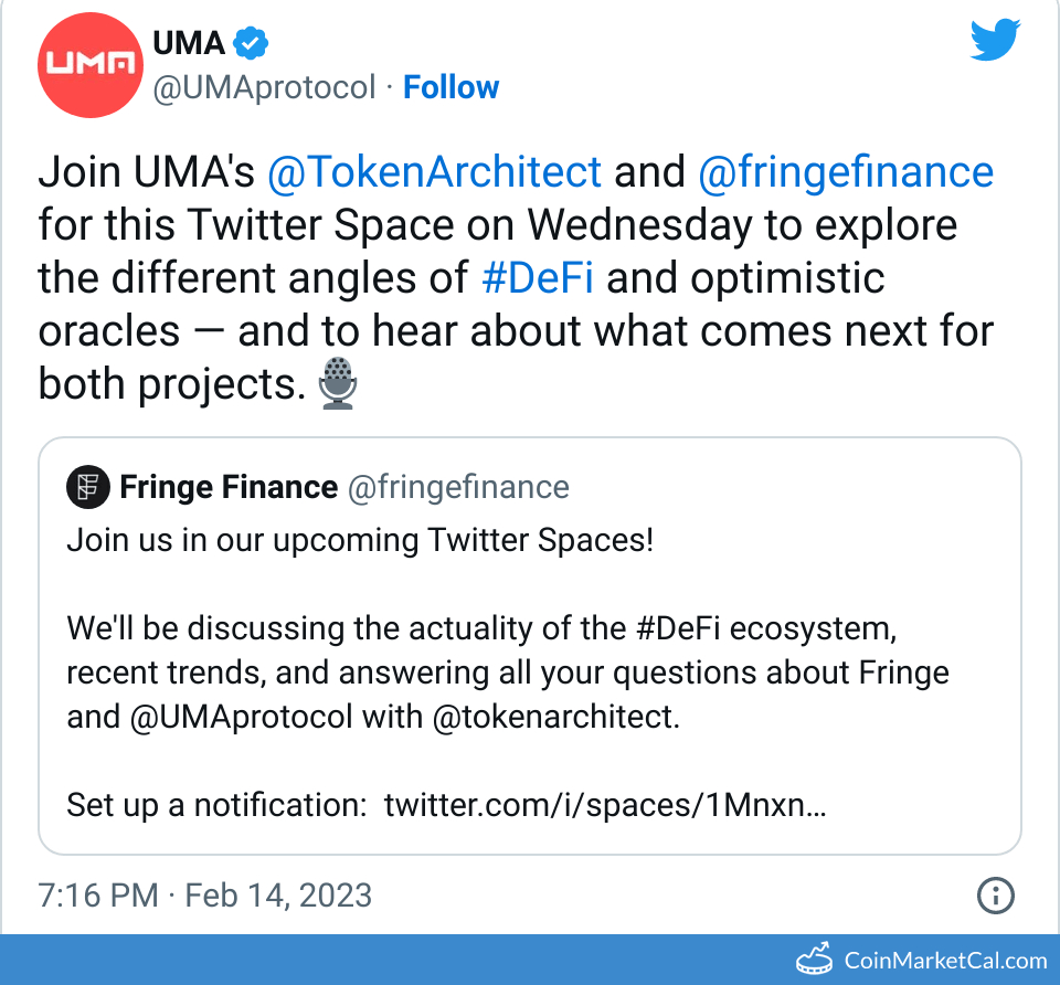 UMA & FRIN Twitter Space image