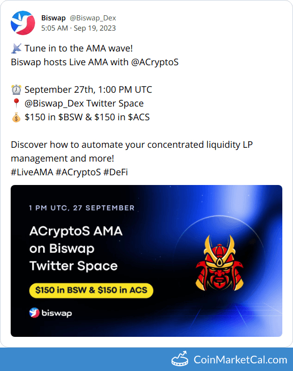 ACryptoS AMA with Biswap image