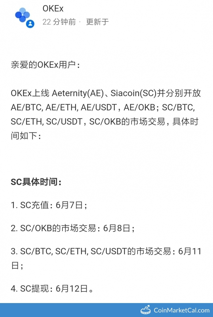 OKEX Listing image