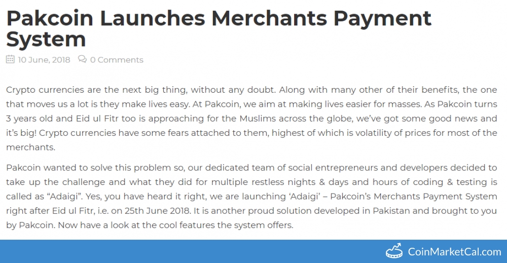 Pakcoin Merchants System image