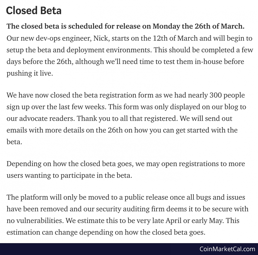 Closed Beta Release image