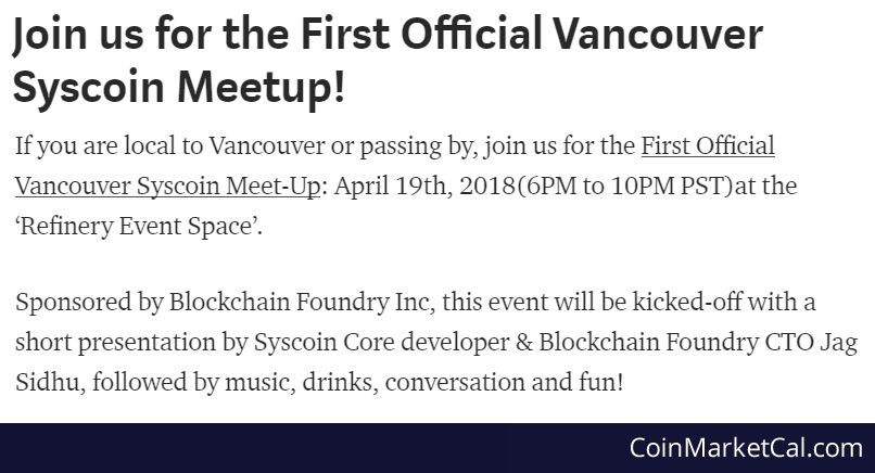 Syscoin Vancouver Meetup image