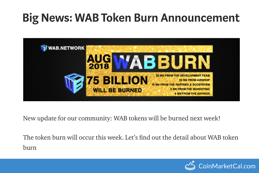WAB Token Burn image