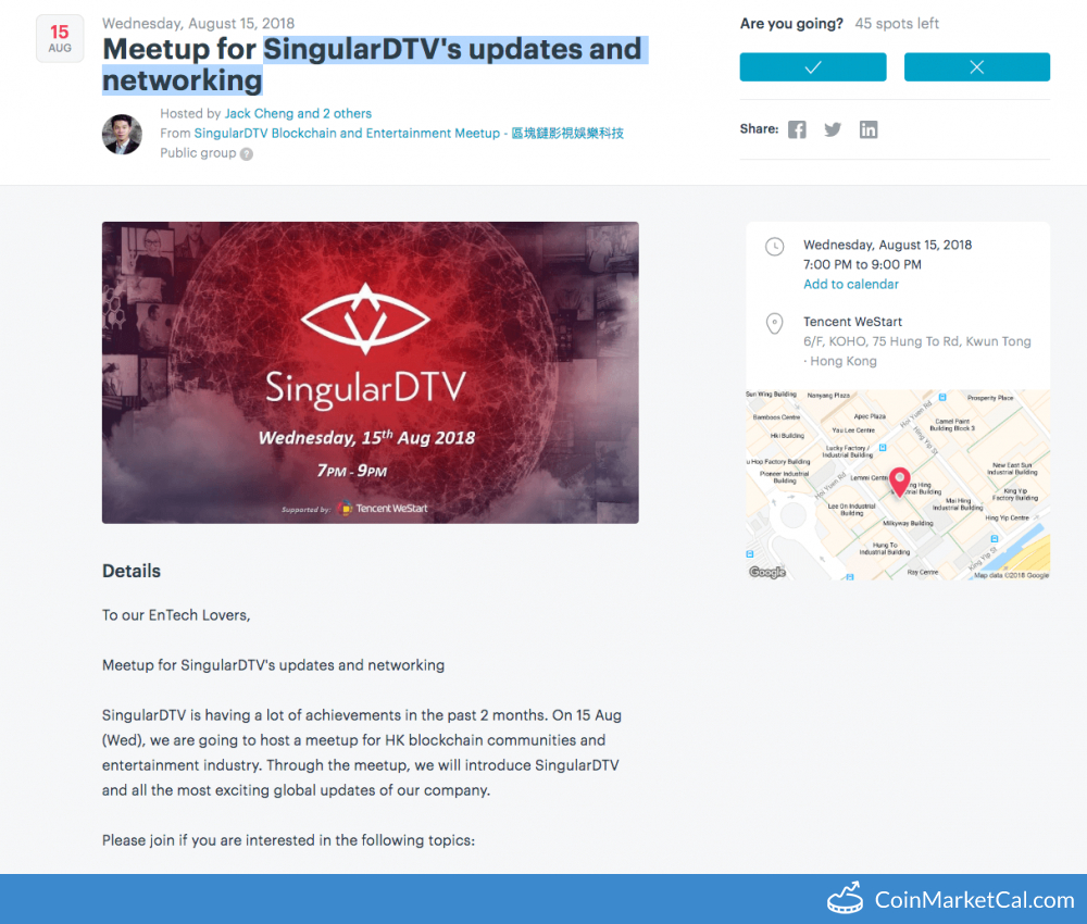 SingularDTV Meetup image