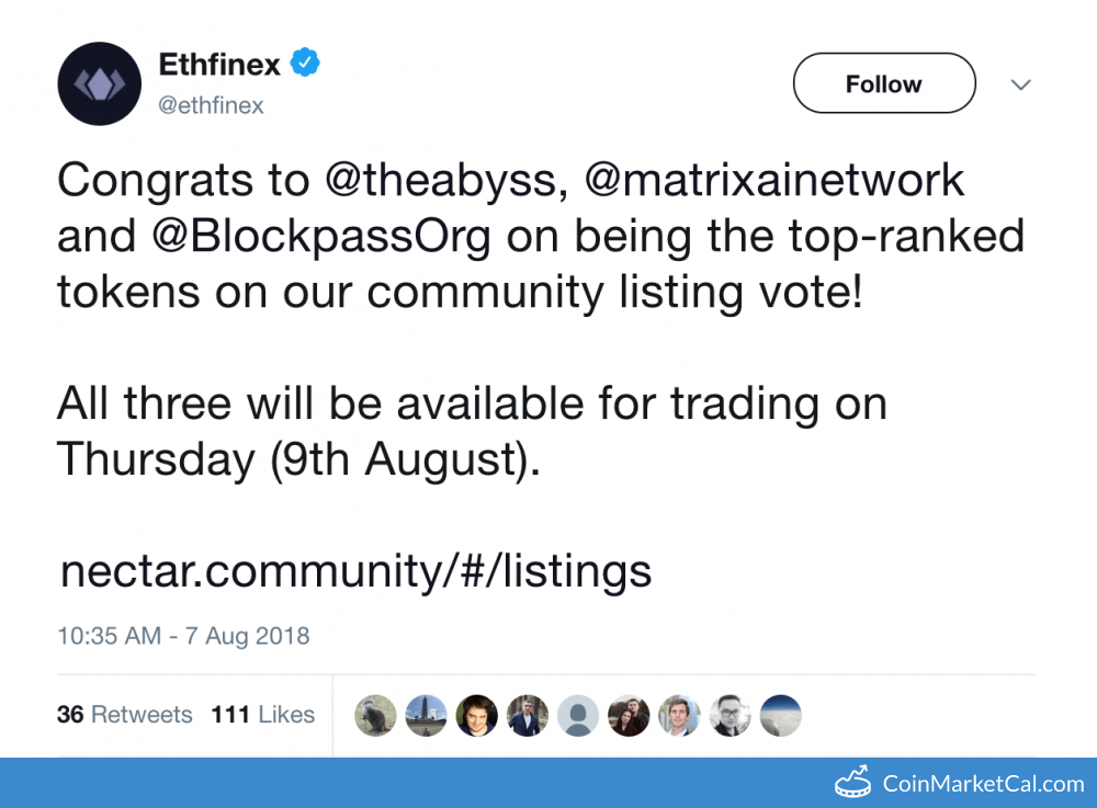 Ethfinex Listing image