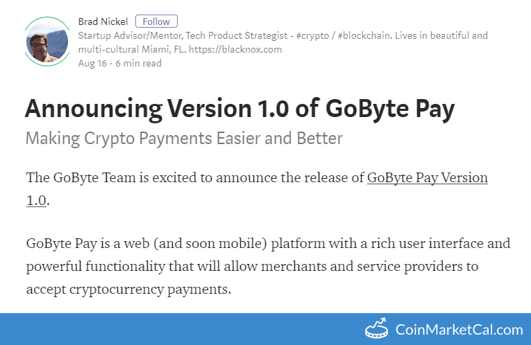 GoByte Pay 1.0 Release image