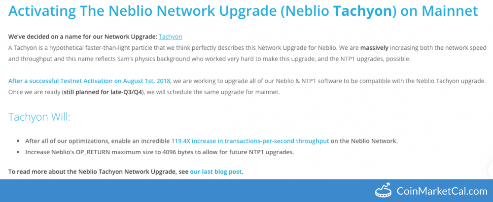 Tachyon Network Upgrade image